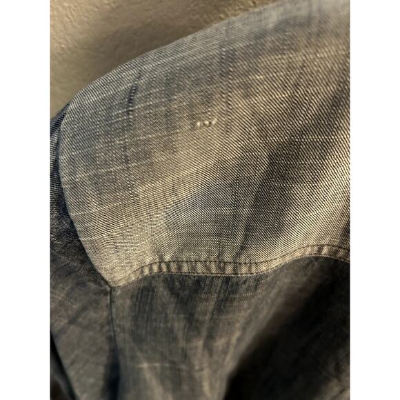 Trina Turk Indigo Kaiko Denim Lyocell/ Linen Blend Blouse Sz M - Picture 4 of 9